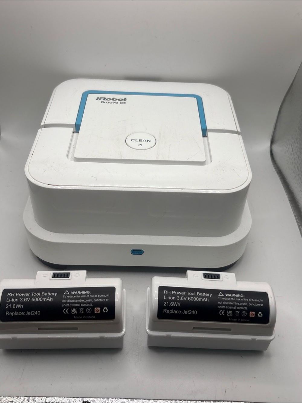 iRobot Braava Jet 240 Robotic Mop Smart Floor Cleaner With 2 Batteries